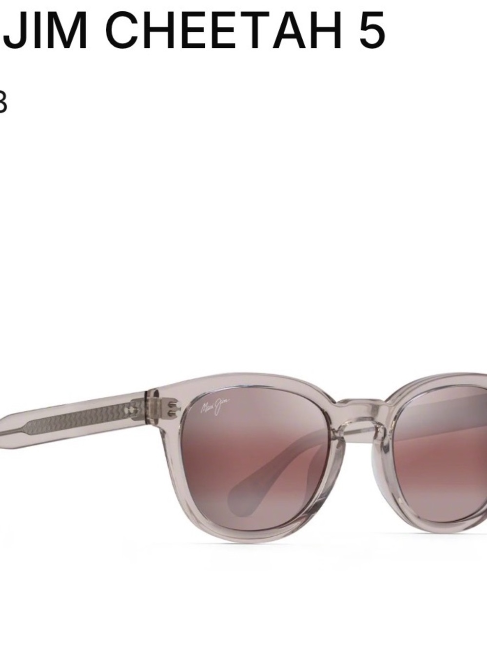 Maui Jim Translucent Gray Frame Sunglasses with Rose Lenses